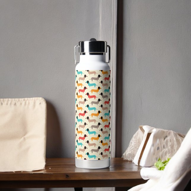 Botella De Agua Patrón de perros multicolor (Water Bottle)