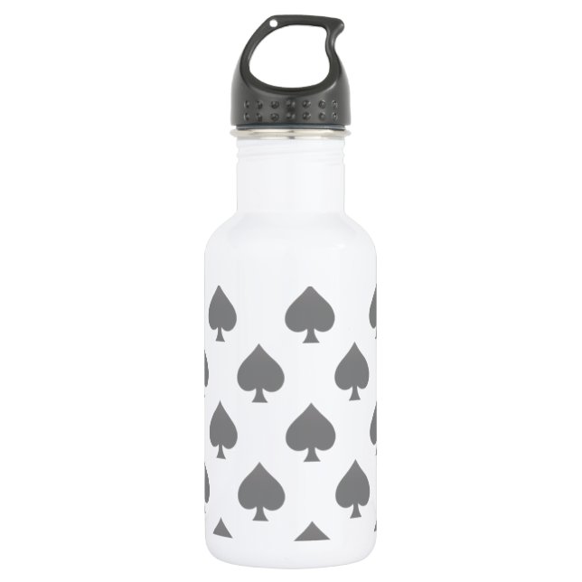 Botella De Agua Patrón de Picas Negro (Anverso)
