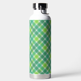 BOTELLA DE AGUA PATRON DE PLAID IRLANDÉS DE TONOS DE VERDE