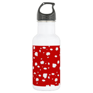 Botella De Agua patrón de puntos con hongo de toadstool rojo