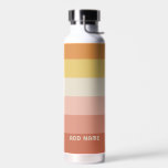 Botella De Agua Patrón de raya retro Córdoba rosa<br><div class="desc">Añada su nombre a este diseño mínimo mod con franjas de negrita. Un diseño retro con fuente inspirada en los años 70 y un patrón mínimo. Se pueden cambiar todos los colores. Crea tu propio y cambia los colores a tu combinación favorita.</div>