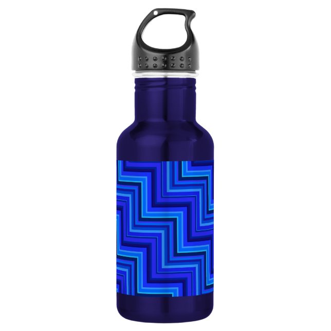 Botella De Agua Patrón de rayas azules (Anverso)