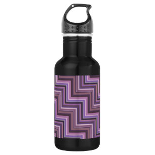 Botella De Agua Patrón de rayas de malva