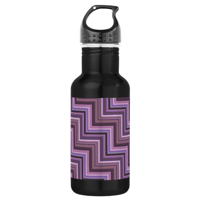 Botella De Agua Patrón de rayas de malva (Anverso)