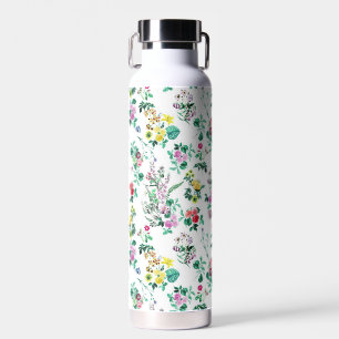 Botella De Agua Patrón de resorte floral de luz de bonito