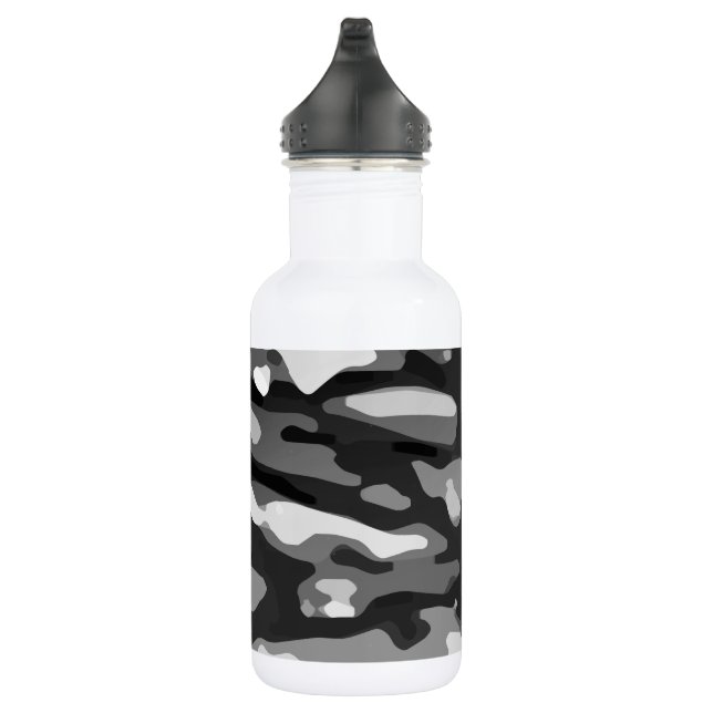 Botella De Agua Patrón de resumen gris blanco negro moderno (Derecha)