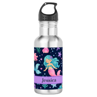 Botella De Agua Patrón de Sirena Adorable