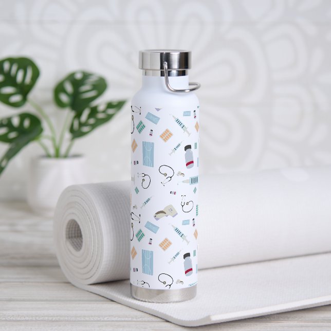 Botella De Agua Patrón de suministros médicos del médico (Yoga)