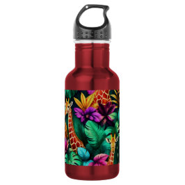 Botella De Agua Patrón de superficie sin fisuras Sueños de jirafa 