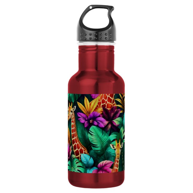 Botella De Agua Patrón de superficie sin fisuras Sueños de jirafa  (Anverso)