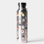 Botella De Agua Patrón de sushi<br><div class="desc">Un divertido patrón de arte de sushi para los amantes de la cocina japonesa. Arte original de Nic Squirrell. Cambie el color del frasco a personalizar.</div>