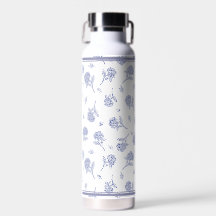 Patrón de toile botánico de hortensia azul y blanc