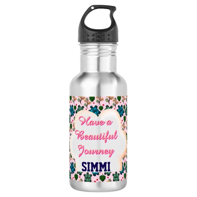 Botella De Agua Patrón de tortuga personalizado (Anverso)
