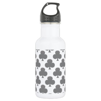 Botella De Agua Patrón de Trébol Negro