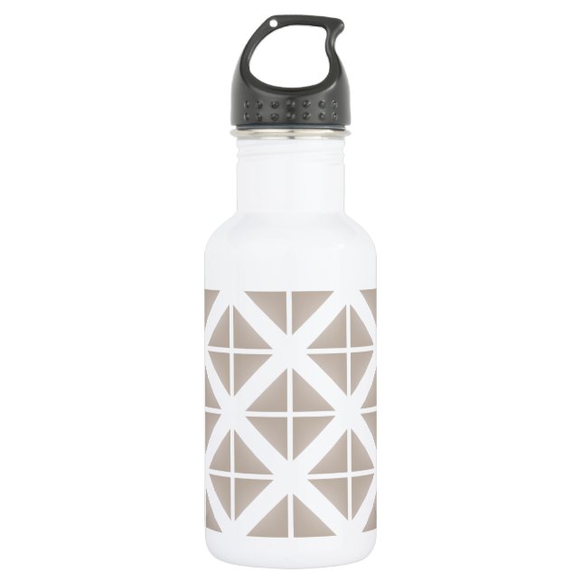 Botella De Agua Patrón de triángulo de moda de Beige (Anverso)