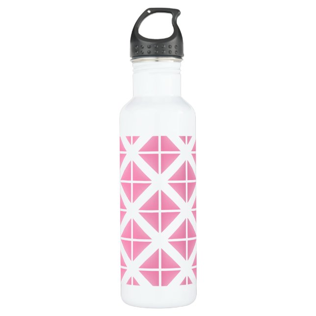 Botella De Agua Patrón de triángulo rosa de moda (Anverso)