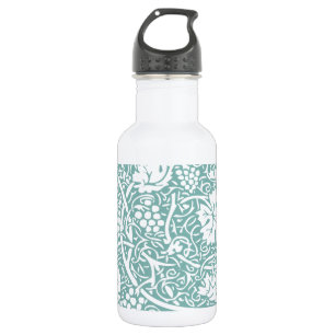 Botella De Agua Patrón de uva William Morris turquesa