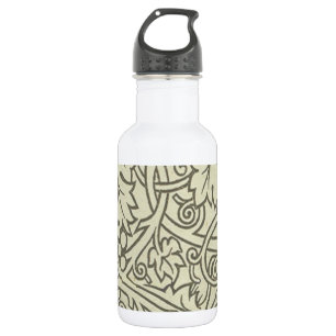 Botella De Agua Patrón de vid de uva gris verde de William Morris
