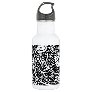 Botella De Agua Patrón de vid de uva negra y blanca de William Mor