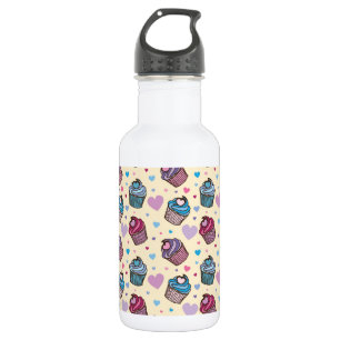 Botella De Agua Patrón del corazón del pastel Pastel