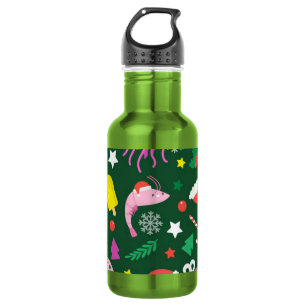 Botella De Agua patrón divertido y colorido de navidad