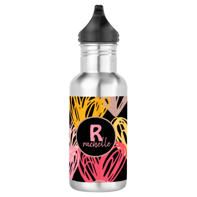 BOTELLA DE AGUA PATRÓN ELEGANTE DE CORAZÓN PERSONALIZADO (Derecha)