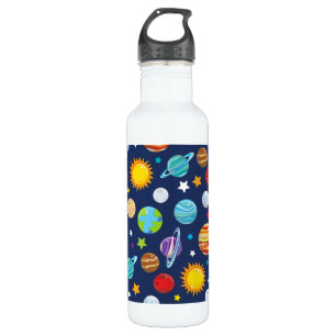 Botella De Agua Patrón espacial, planetas, estrellas, cosmos, gala