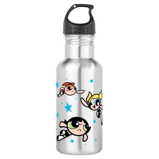 Botella De Agua Patrón estrella de Chicas Powerpuff (Anverso)