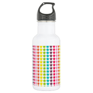 Botella De Agua Patrón estrella de colores arcoiris
