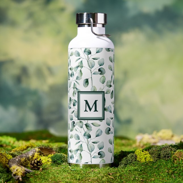 Botella De Agua Patrón Eucalyptus de color de agua (Exterior)
