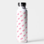 Botella De Agua Patrón Flamingo Rosa<br><div class="desc">Esta botella aislada presenta un patrón de flamencos de color rosa sobre un fondo blanco. Es un regalo único para el amante de los flamingos en tu vida. Para ver el tema correspondiente visite www.zazzle.com/dotellabelle Arte acuático original de Victoria Grigaliunas de Do Tell A Belle</div>