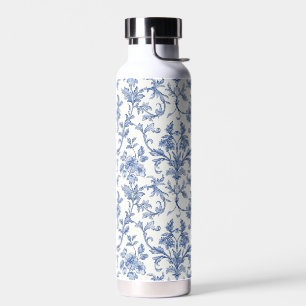 Botella De Agua Patrón Floral Azul Toile de Jouy País Francés