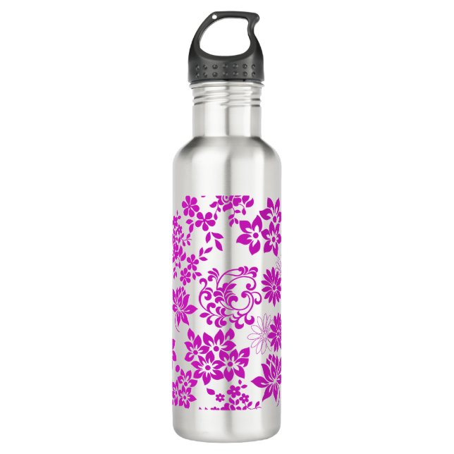 Botella De Agua Patrón floral D02.pink.b (Anverso)
