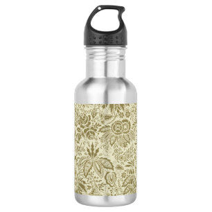 Botella De Agua Patrón floral Damask antiguo Paisley