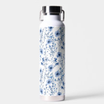 Patrón floral de acuarela de flores silvestres bla