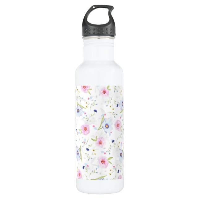 Botella De Agua Patrón floral de bonito (Anverso)