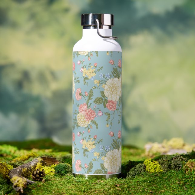 Botella De Agua Patrón floral de Peony Garden (Exterior)