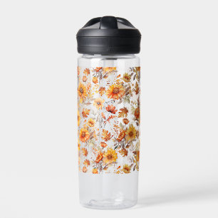 Botella De Agua Patrón floral otoñal B01