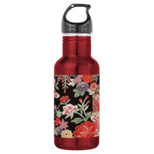 Botella De Agua Patrón floral, textil de KIMONO japonés