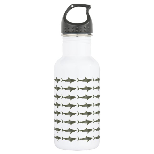Botella De Agua Patrón fresco de los tiburones (Anverso)