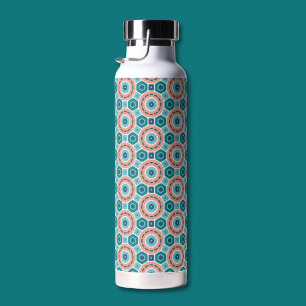 Botella De Agua Patrón geométrico de vibraciones de verano mediter