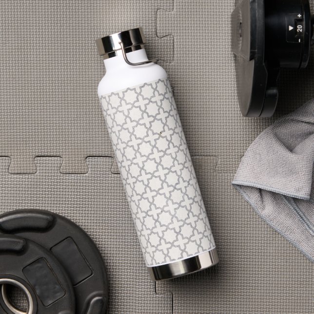 Botella De Agua Patrón geométrico islámico beige (Gimnasio)