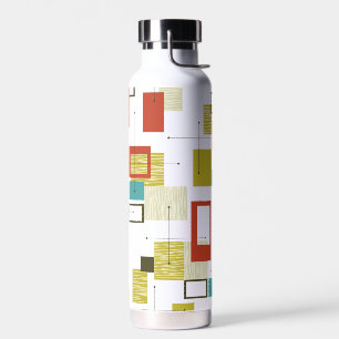 Botella De Agua Patrón Geométrico Moderno del Siglo Medio