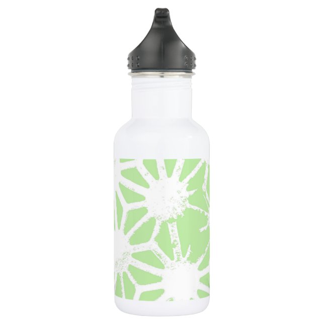 Botella De Agua Patrón geométrico verde de Apple (Derecha)