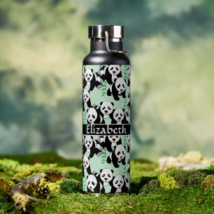 Botella De Agua Patrón gráfico Panda Bears Personalizado