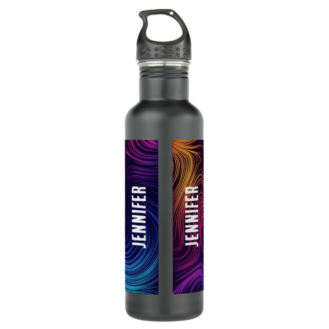 Botella De Agua Patrón Guay de 60 círculos de vibración y Swirls (Reverso)