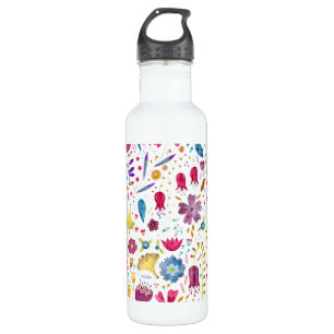 Botella De Agua Patrón Hedgerow Botánico Floral de acuarela