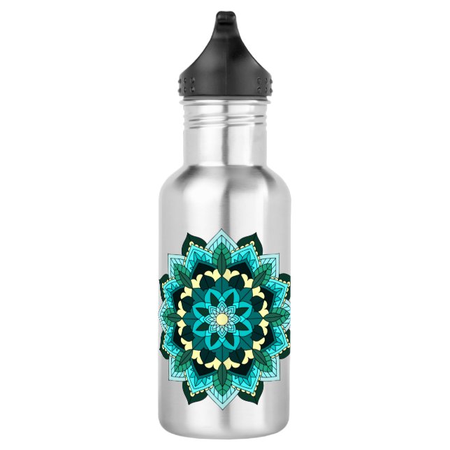 Botella De Agua Patrón Mandala 02 en agua (Derecha)