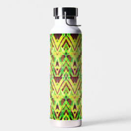 Botella De Agua Patrón marrón y verde