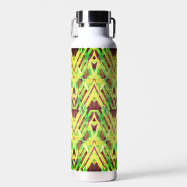 Botella De Agua Patrón marrón y verde